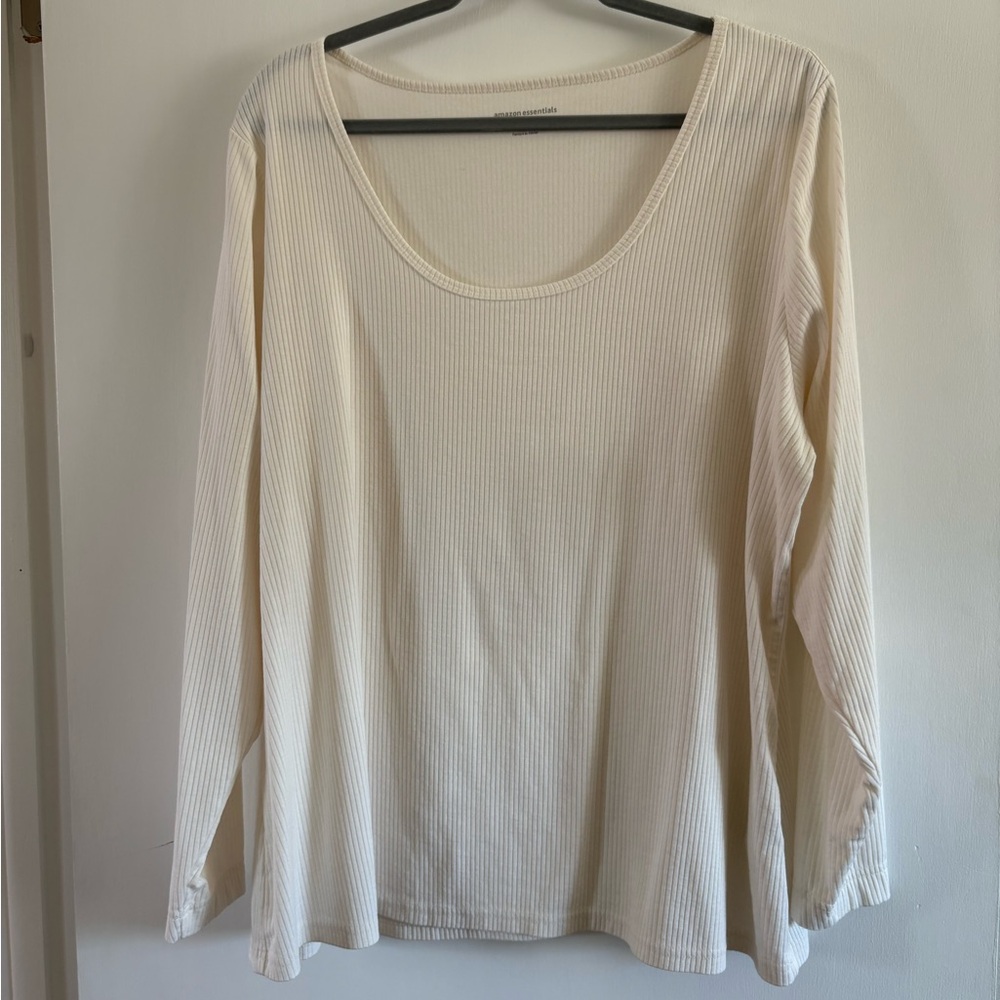 Amazon Essentials Women's Cream Long Sleeve Top